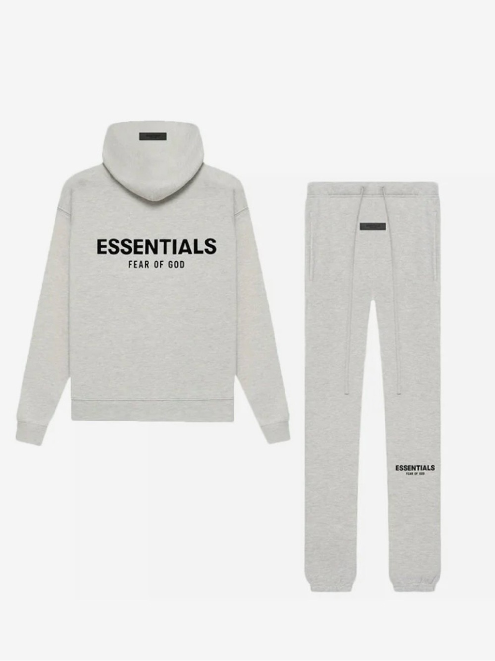 Essentials Light Grey Logo Hoodie and Sweatpants Set Men’s and Women’s